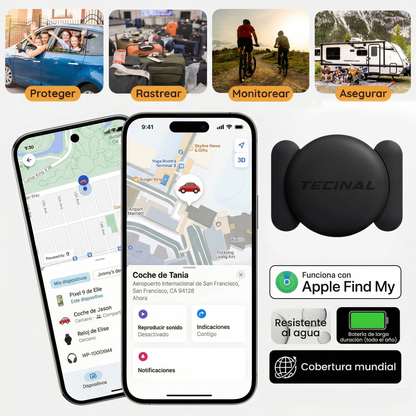 Tecinal™ Localizador GPS Antirrobo para Coche, Moto, Bicicleta, Caravana y Maletas