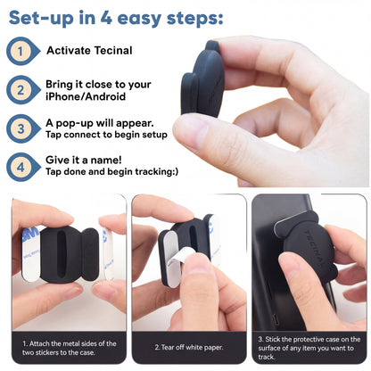 Tecinal™ Anti-Theft Car, Bike, RV, Trailer, Keys, Bags & More Tracker