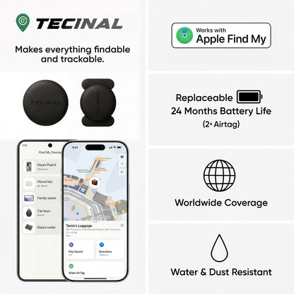 Tecinal™ Anti-Theft Car, Bike, RV, Trailer, Keys, Bags & More Tracker