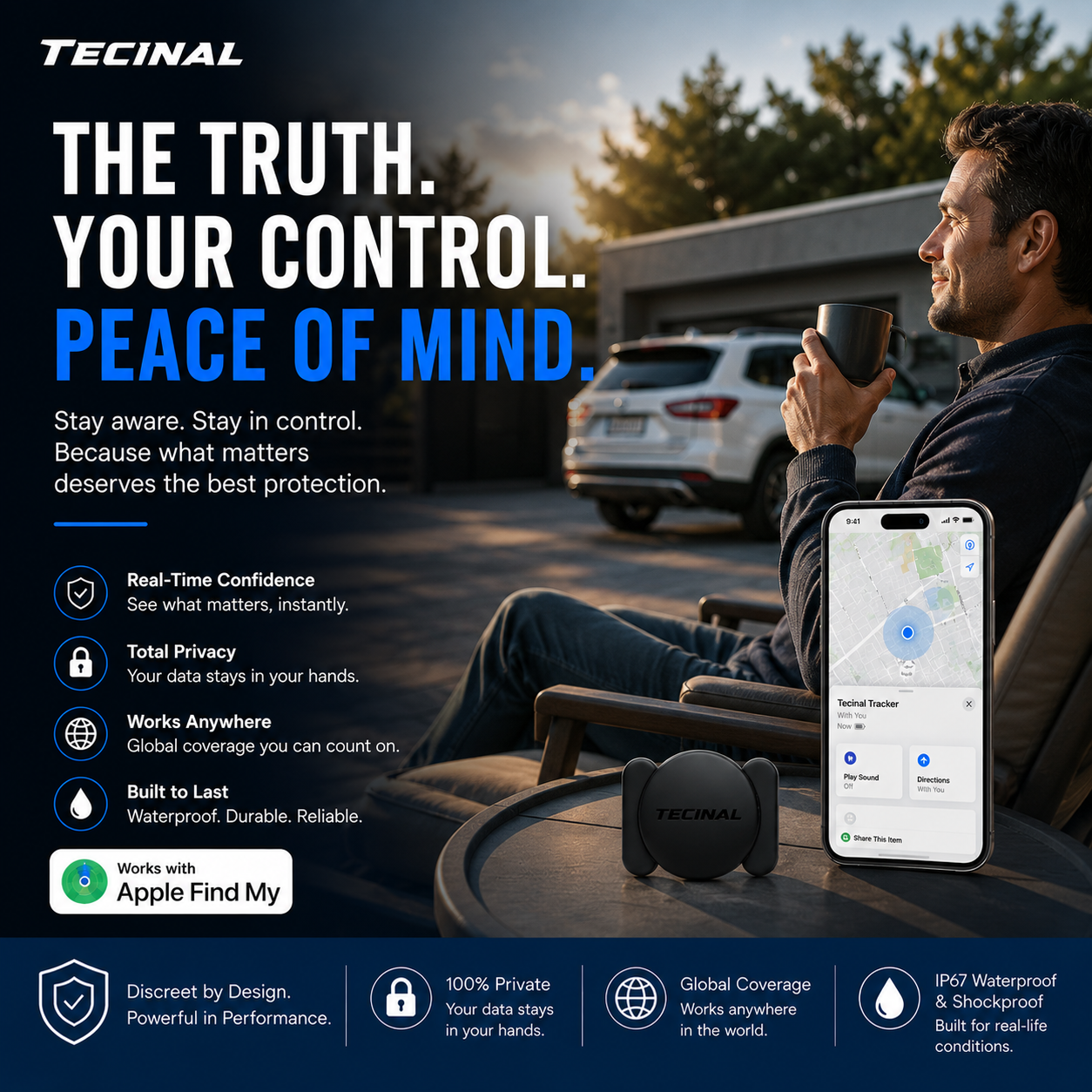 Tecinal™ Magnetic GPS Tracker