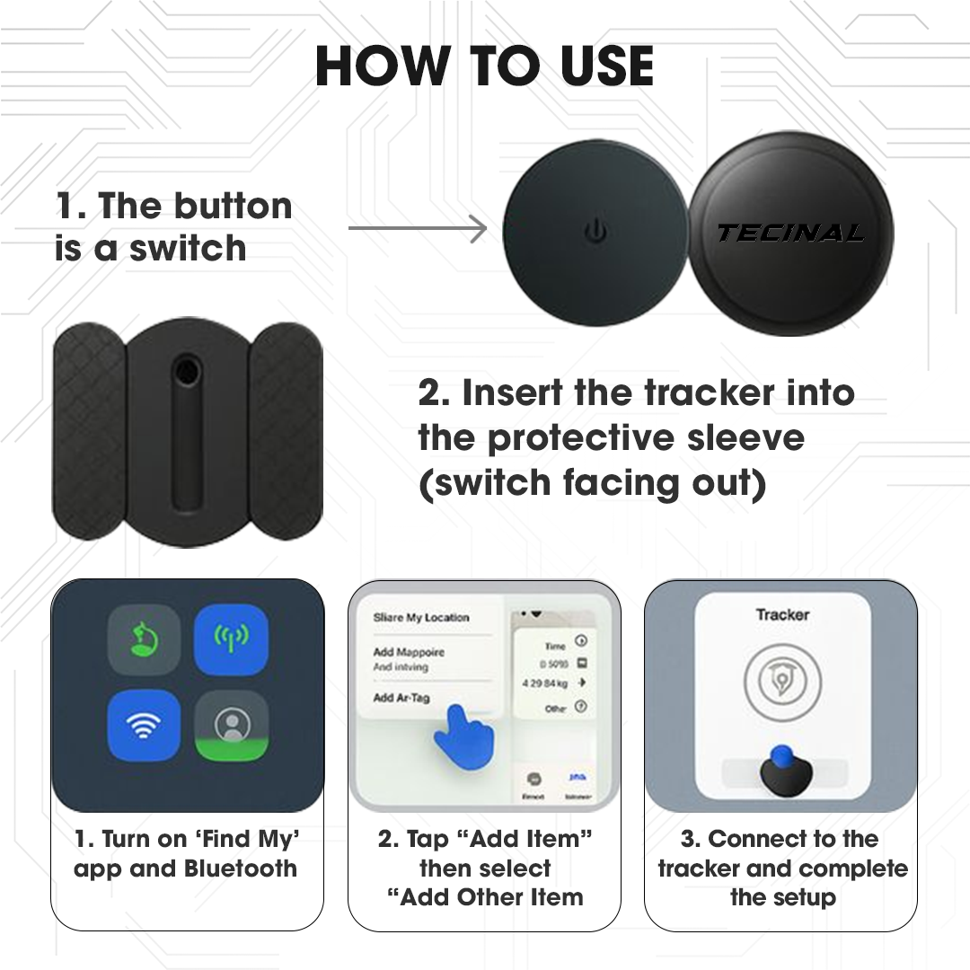 How to install and use Tecinal magnetic GPS tracker